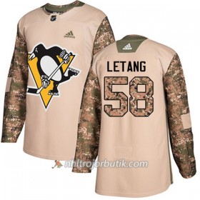 Män Ishockey Pittsburgh Penguins Tröja Kris Letang 58 Adidas 2017-2018 Camo Veterans Day Practice Authentic